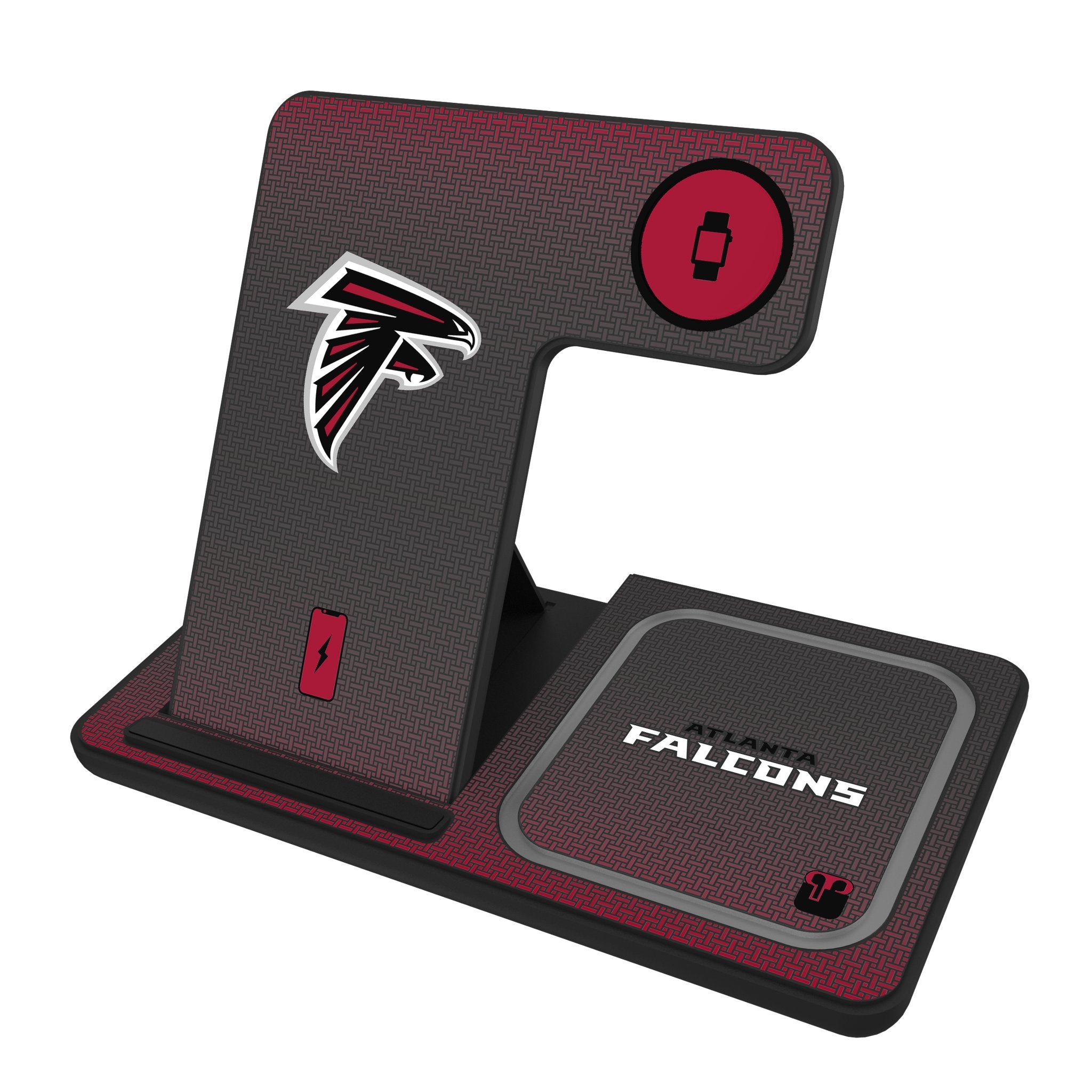 Atlanta Falcons 3-in-1 Wireless Charging Station for iPhone, Android & AirPods - Fast Charging Dock for Bedroom, Office & Travel