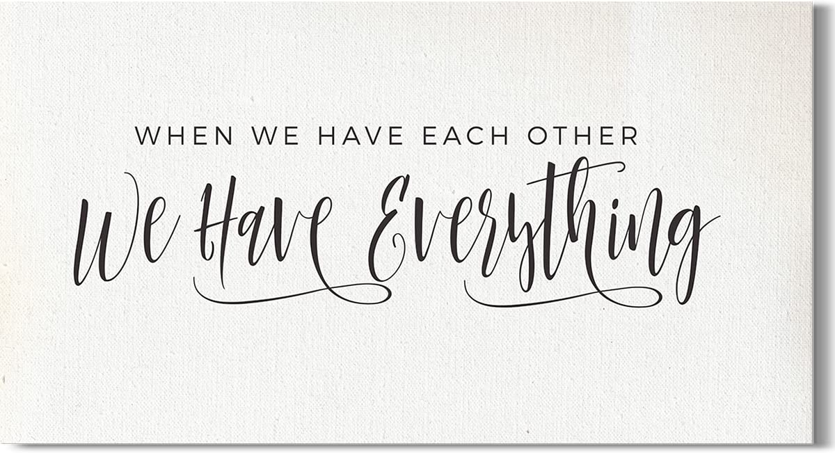 Minimalist Romantic Bedroom Wall Art for Couples - 48x24 Inch Ready to Hang Canvas - Master Bedroom Decor, Above Bed Wall Decor - Perfect Anniversary & Wedding Gift for Home Decor