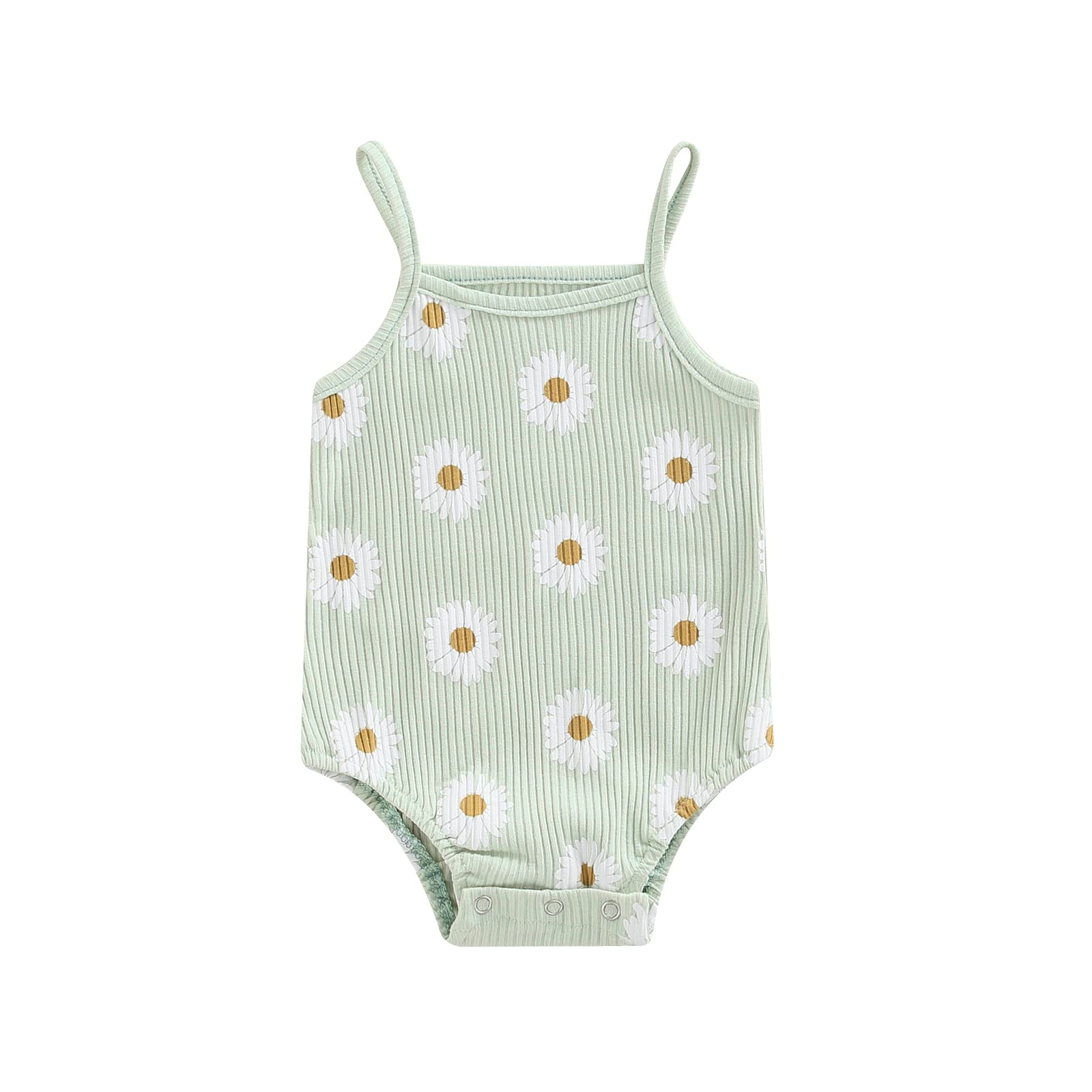 Summer Baby Girl Clothes | Newborn Floral Onesie | Cute Infant Ribbed Cotton Romper | Girls Outfit for Playdates & Photo Shoots