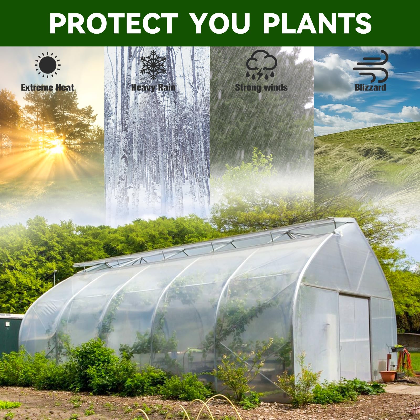 6 mil Clear Greenhouse Plastic Sheeting - 25x40 FT UV Resistant Waterproof Poly Tarp for Hoop Houses, Farm & Garden Cover | Durable Outdoor Plant Protection for Year-Round Growing