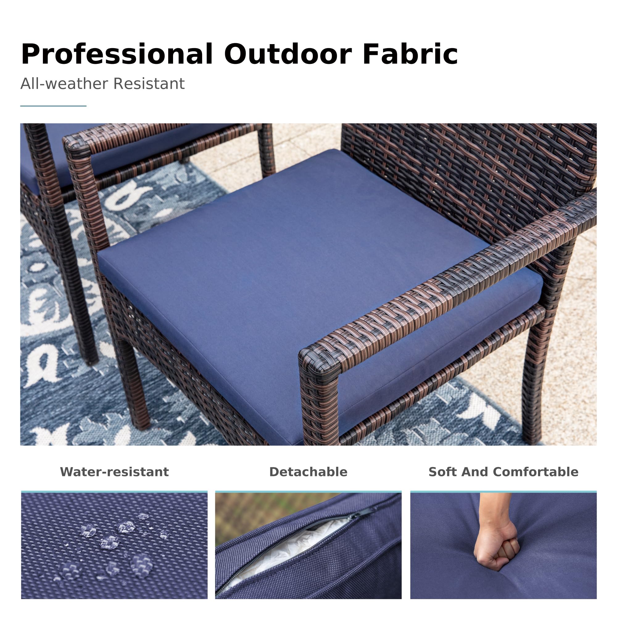 MFSTUDIO 8-Piece Rattan Patio Dining Set for 6 with Umbrella - Perfect for Outdoor Entertaining