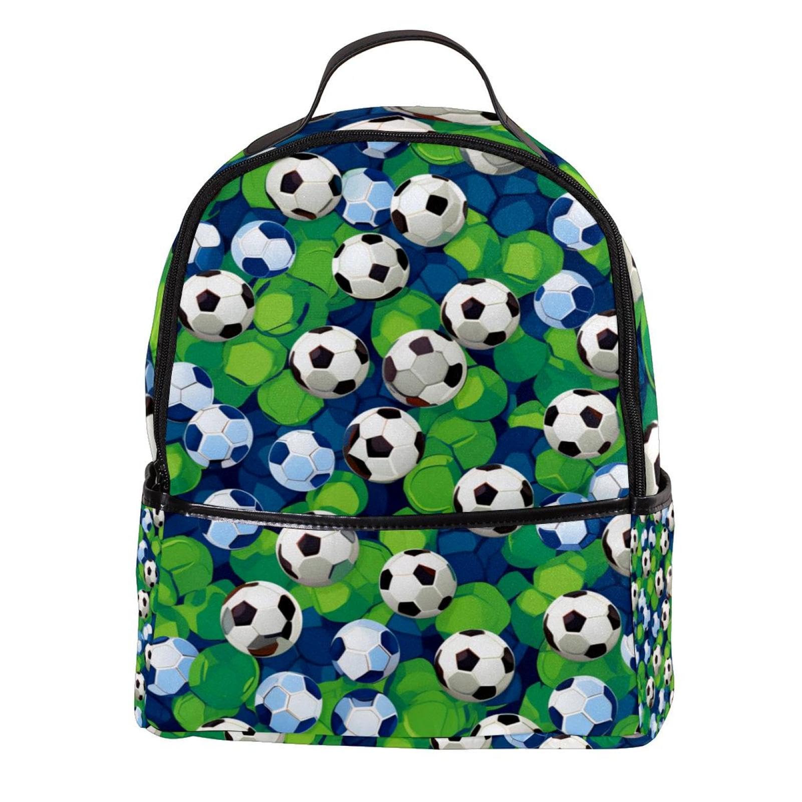 Men's & Women's Travel Backpack with Floral Soccer Ball Design - Durable Carry-On Backpack for Work, Gym, School & Outdoor Adventures