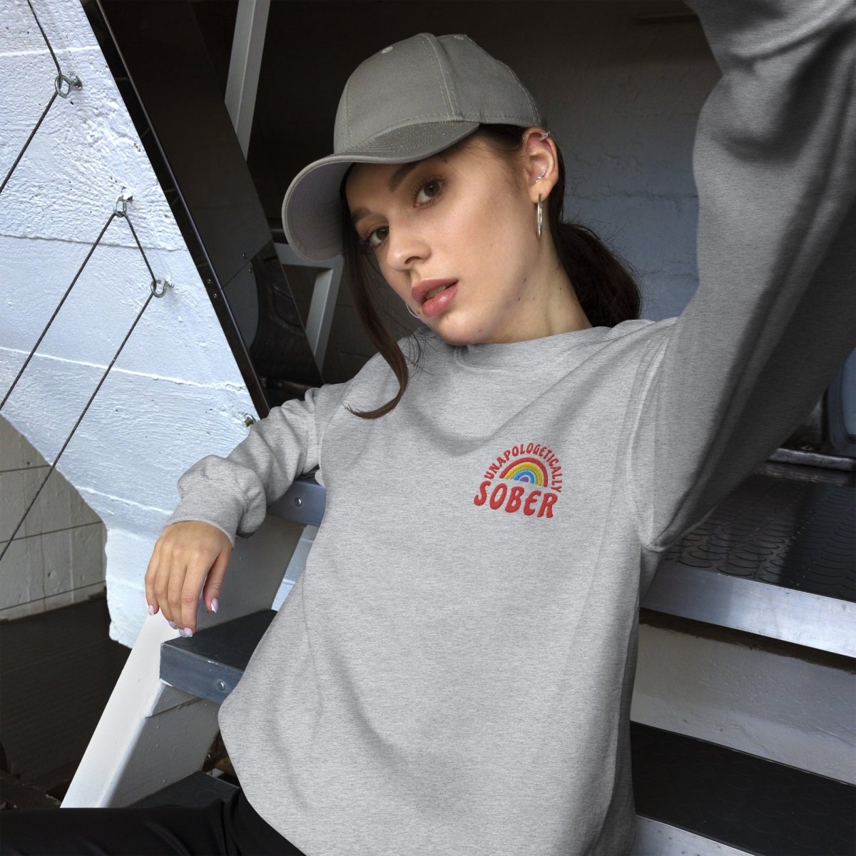 Unapologetically Sober Embroidered Unisex Sweatshirt - Comfortable & Stylish Sober Living Apparel for Men & Women - Perfect for Recovery Meetings, Sober Events & Everyday Wear
