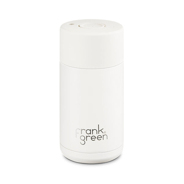 Frank Green Original Reusable Coffee Cup - 16oz Insulated Stainless Steel Travel Mug with Lid, Leak-Proof & Eco-Friendly (Perfect for Office, Commuting, Hiking & Outdoor Activities)