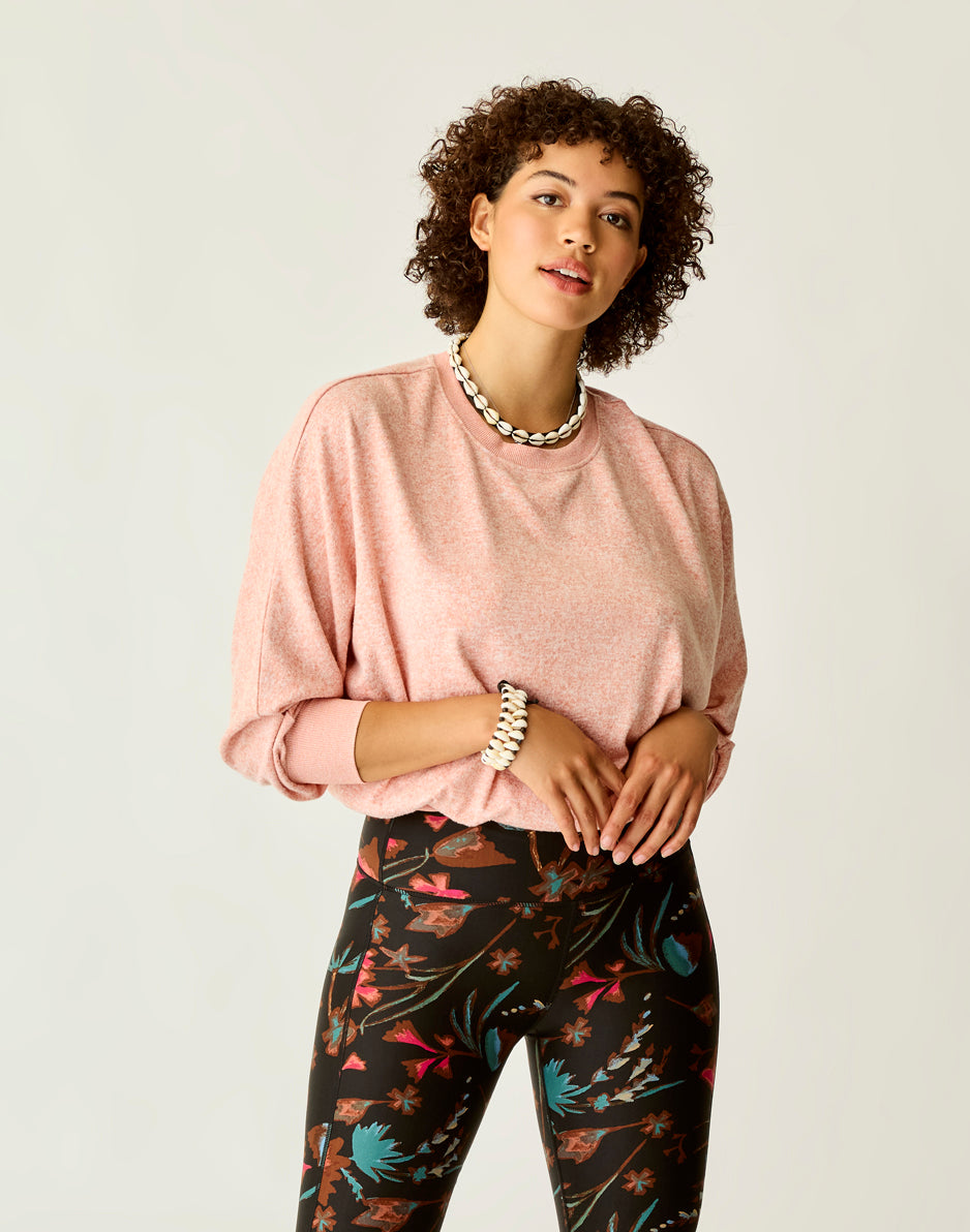 Anneke Supersoft Dolman Sweater - Light Henna Heather Color | Women's Casual Long Sleeve T-Shirt for Lounge, Work & Everyday Wear