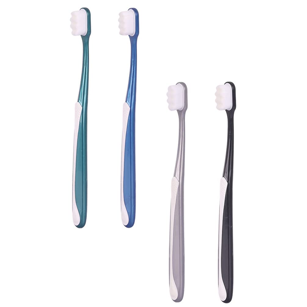 **Healifty 4-Pack Charcoal Toothbrushes for Pregnant Women – Soft Silicone Bristles, Safe & Gentle Manual Toothbrush with Mouthguard – Ideal for Morning Sickness & Sensitive Gums During Pregnancy**