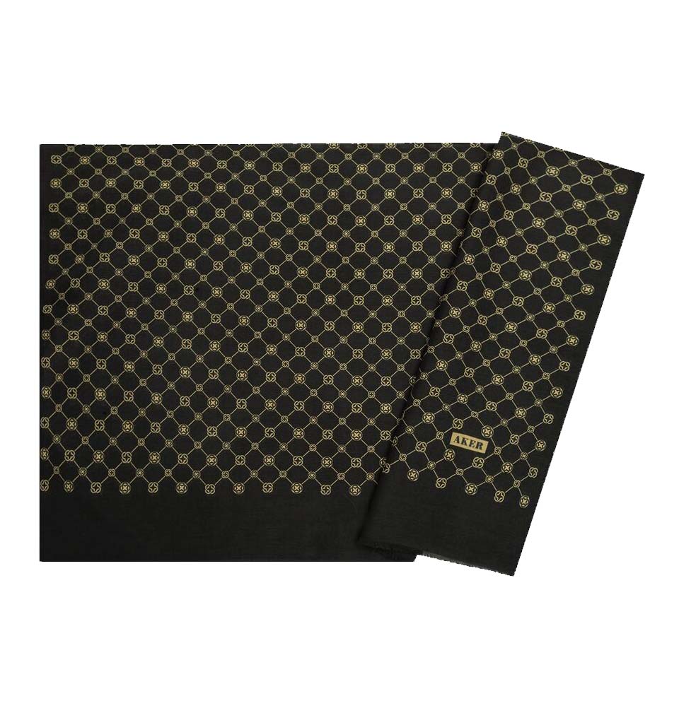 Aker Silk Cotton Patterned Shawl #7857 418 - Elegant Womens Fashion Scarf for Parties, Weddings & Evening Events