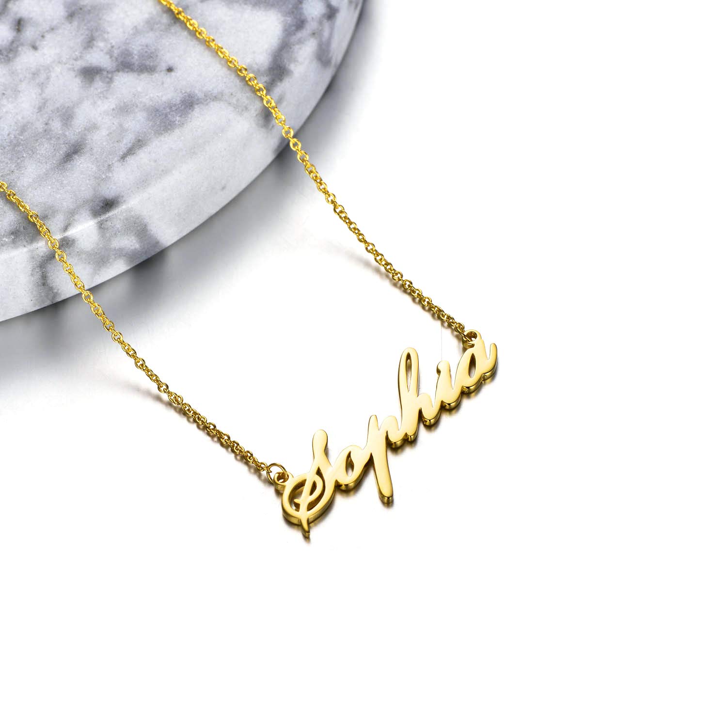 14K Gold Personalized Name Necklace for Women - Custom Engraved Dainty Solid Gold Nameplate Necklace Jewelry Gift for Her - Perfect for Birthdays, Anniversaries & Special Occasions