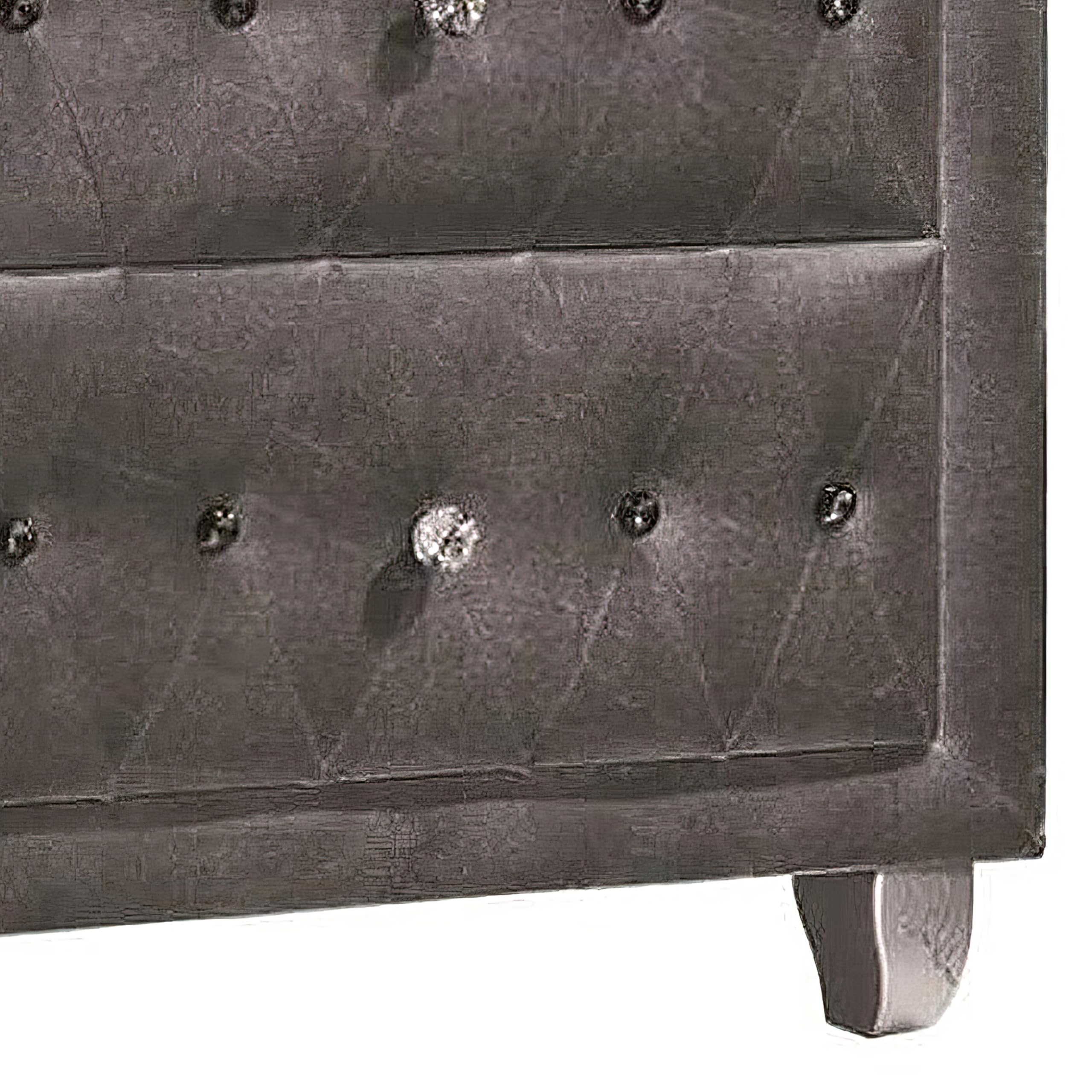 Benjara Fabric Upholstered Nightstand with Button Tufting - Gray Bedside Table for Bedroom, Living Room & Guest Room - Modern Small End Table with Storage