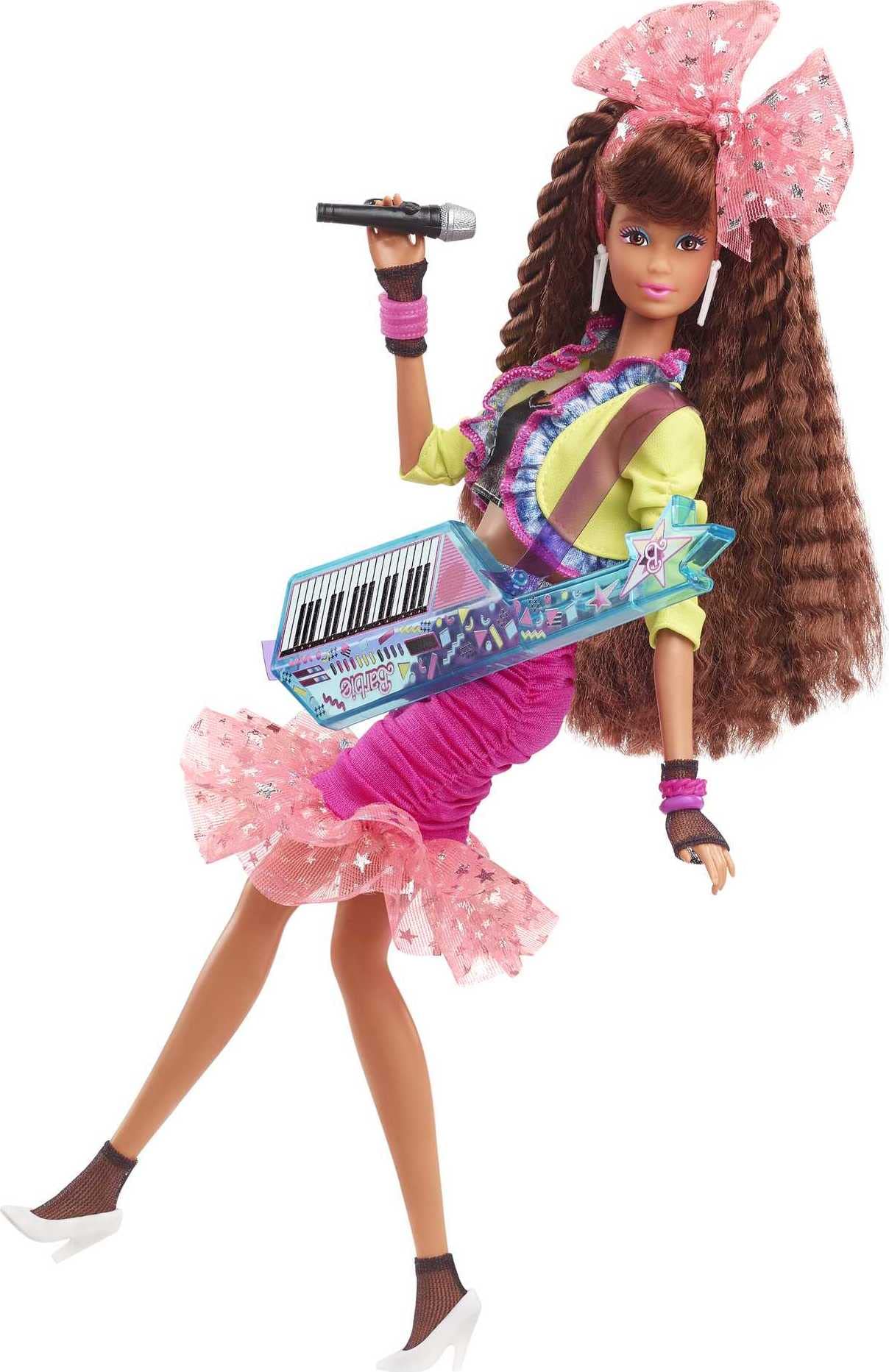Barbie Rewind 80s Edition Doll - 11.5-inch Brunette Doll with Neon Jacket, Skirt & Accessories | 1980s Nostalgic Collectible with Cassette Tape Stand | Perfect Gift for Barbie Collectors & 80s Theme Parties