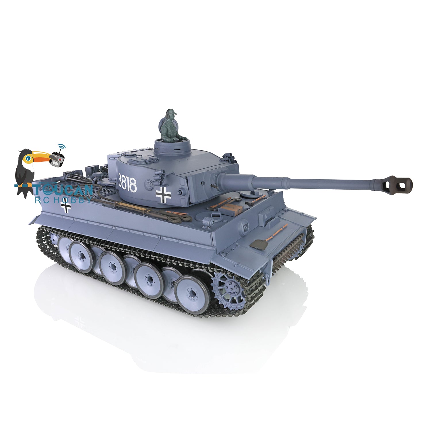 1/16 Scale Henglong German Tiger I RTR RC Tank - 2.4Ghz Remote Control, Smoke & BB Unit, Infrared Combat System (Model 3818) | Fast Free Shipping | Perfect for Military Enthusiasts, Collectors & RC Battles