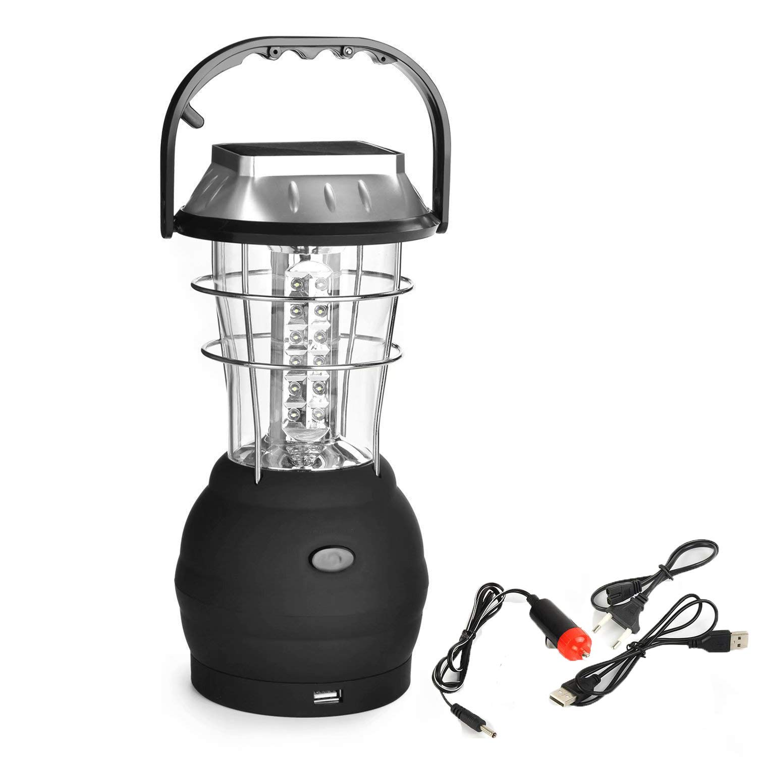36 LED Solar Camping Lantern - 5 Mode Hand Crank Rechargeable Emergency Light for Outdoor Hiking, Fishing, Power Outages - Perfect for Tent, Backpacking, Travel & Emergency Preparedness