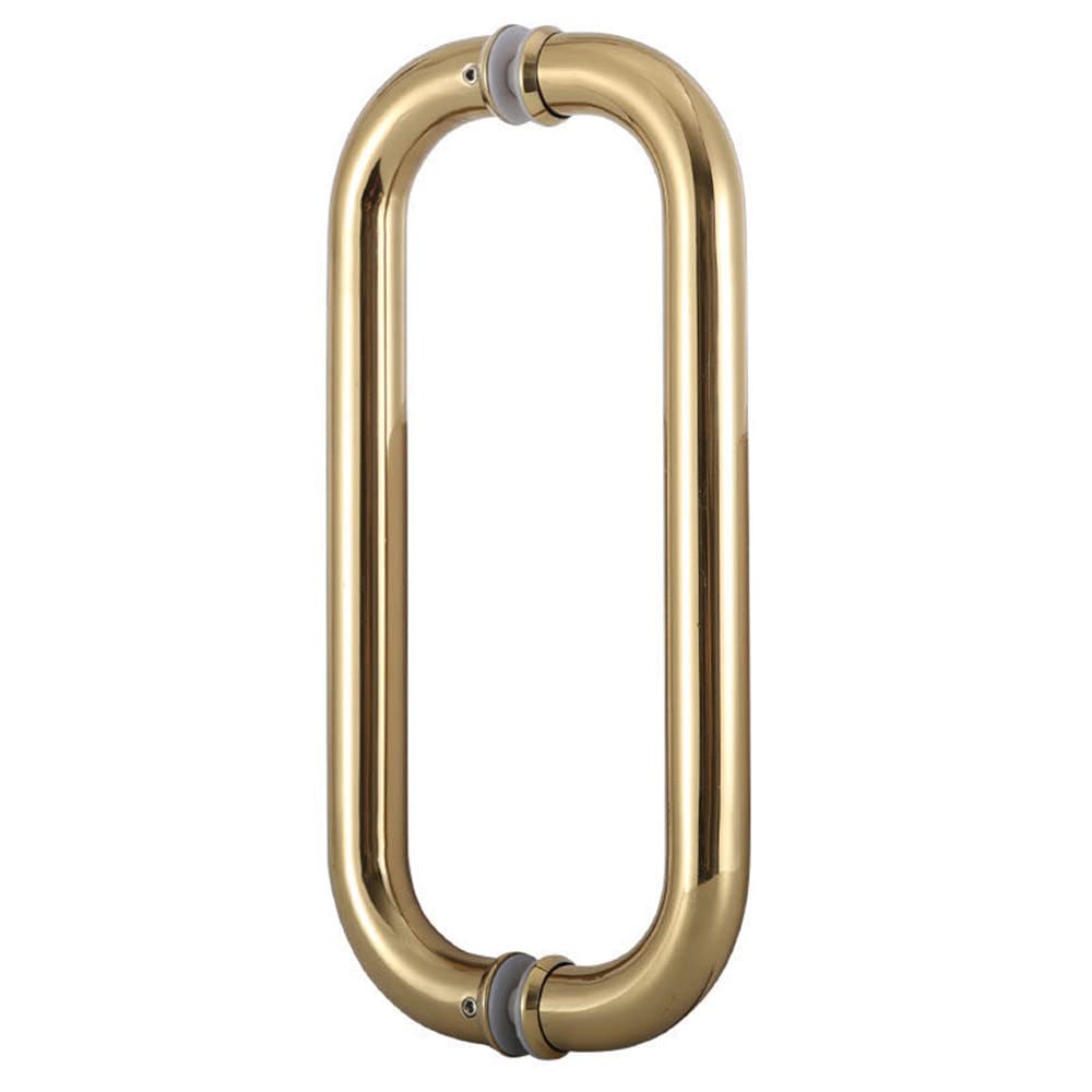 8 Inch Gold Back to Back Tubular Shower Door Pull Handle for Frameless Shower Doors - WANLIAN Hardware with Washers - Perfect for Bathroom Renovation and Modern Shower Enclosures