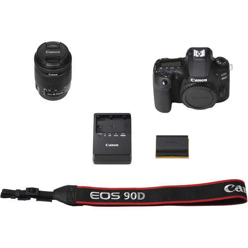 Canon EOS 90D DSLR Camera with 18-55mm Lens & 64GB Memory Card Bundle - Perfect for Travel Photography, Vlogging, and Professional Shooting