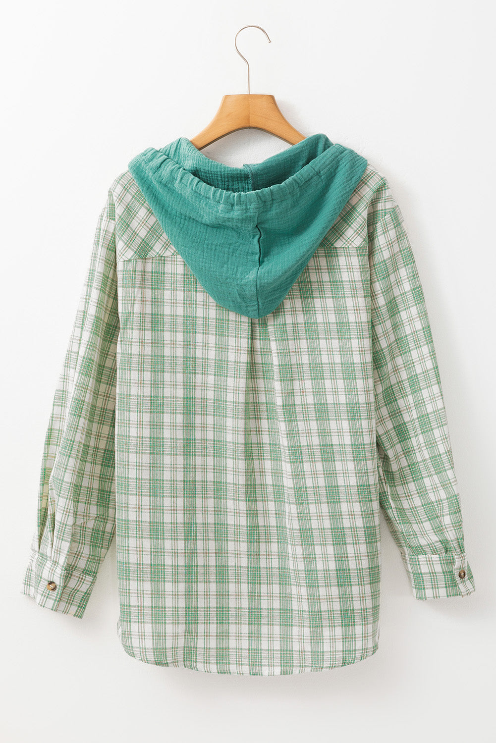 Ariella Checkered Loose Fit Buttoned Hooded Shacket Jacket for Women - Cozy Oversized Plaid Shacket for Fall & Winter Layering