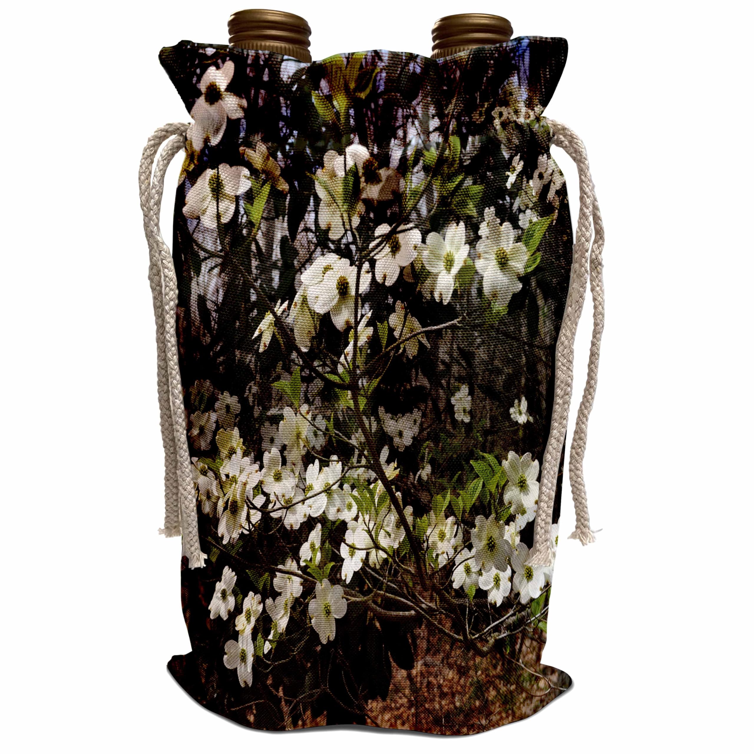 Elegant Wine Gift Bag with Spring Dogwood Floral Print - Perfect for Gifts, Parties & Special Occasions - WhiteOak Photography Design