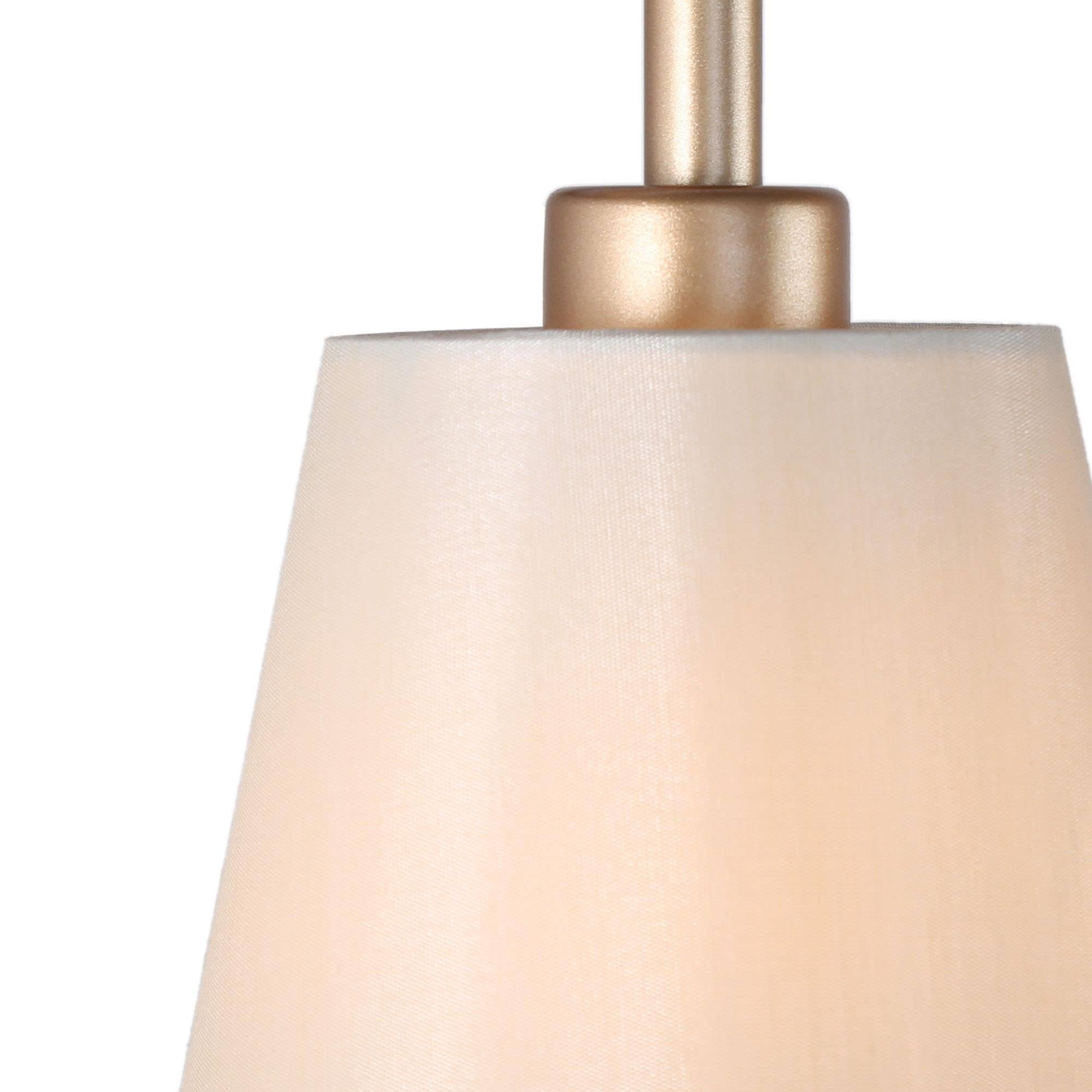 Modern 3-Light Gold Chandelier with Fabric Shades - Linear Island Lighting Fixture for Dining Room, Kitchen, Bedroom & Living Room | Elegant Home Decor & Ambient Lighting Solution