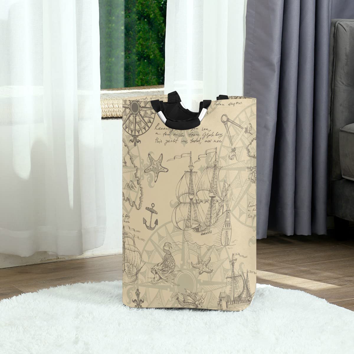 Large Collapsible Laundry Hamper Basket with Handles - Foldable Storage Bin for Clothes, Bedroom Organization & Home Decor - Perfect for Dorm, Apartment, and Travel Use