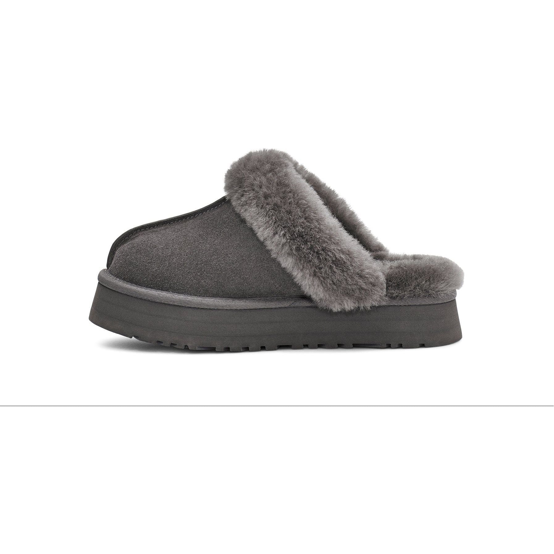 UGG Women's Disquette Platform Boots - Charcoal Gray Winter Snow Boots for Women | Warm & Comfortable for Cold Weather, Outdoor Walking, and Casual Wear