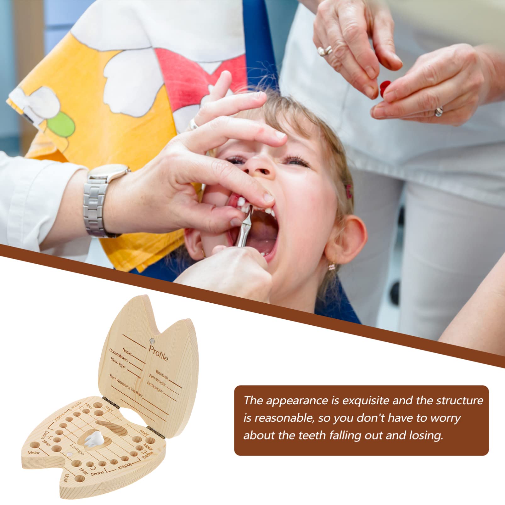 Toddmomy Kids Tooth Keepsake Box - Baby Tooth Holder for Lost Teeth, Memory Box for Children's First Teeth - Perfect for Tooth Fairy Gifts and Childhood Memorabilia Storage