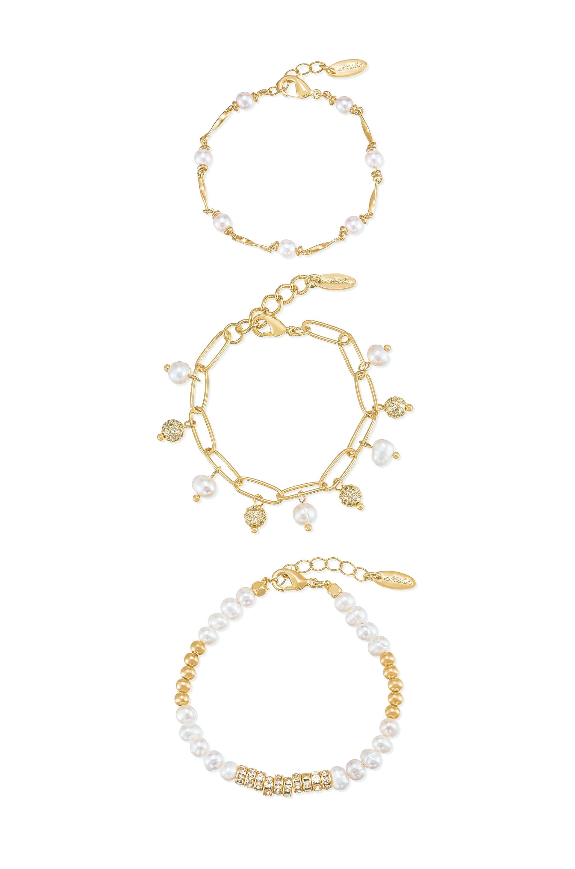 Elegant Pearl Party Bracelet Set of 3 - Dainty Beaded Bracelets for Women, Girls - Perfect for Weddings, Prom, Birthday Gifts & Special Occasions