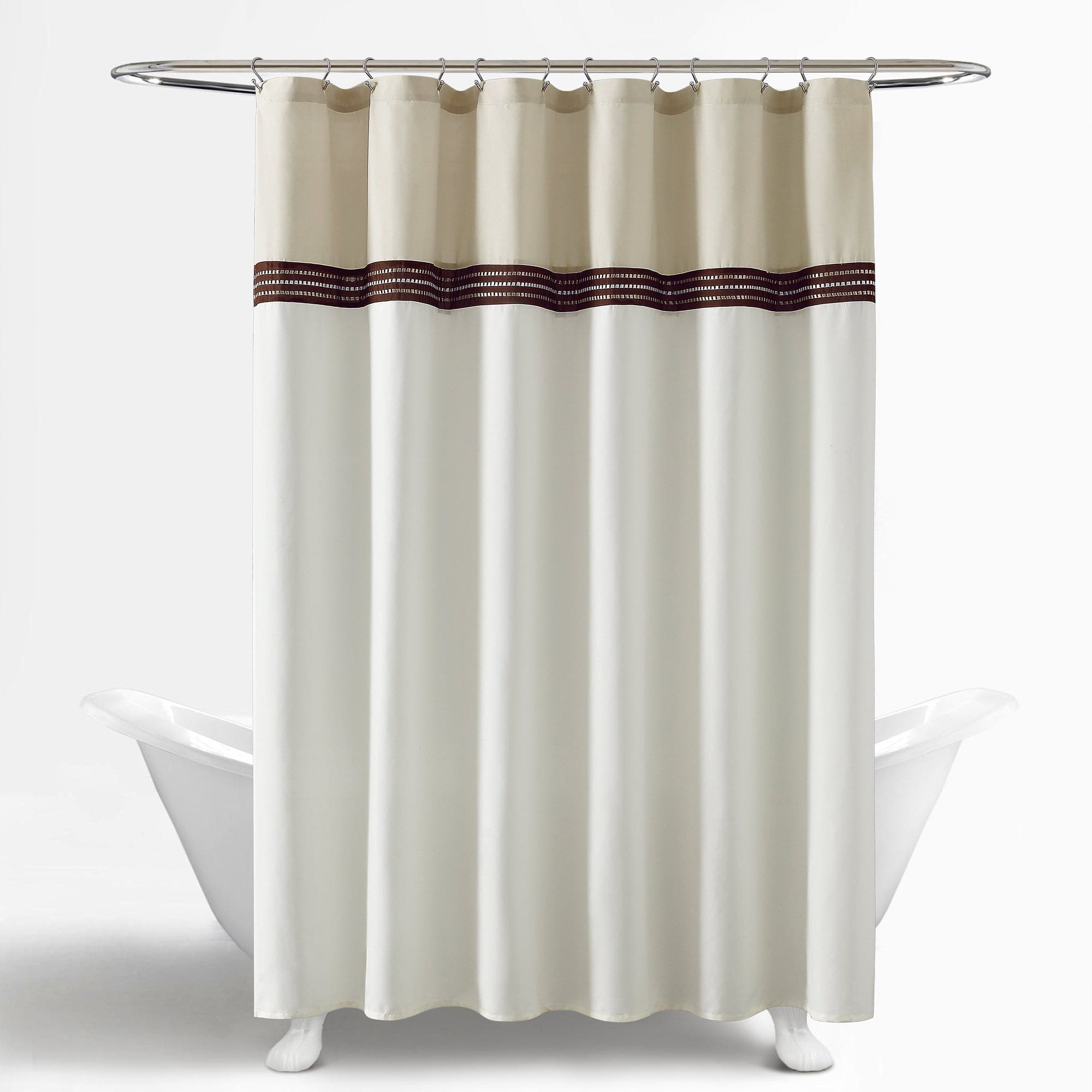 Terra Embroidery Shower Curtain - Waterproof Bathroom Decor with Elegant Floral Design for Modern Homes | Perfect for Bathrooms, Guest Suites & Spa Retreats