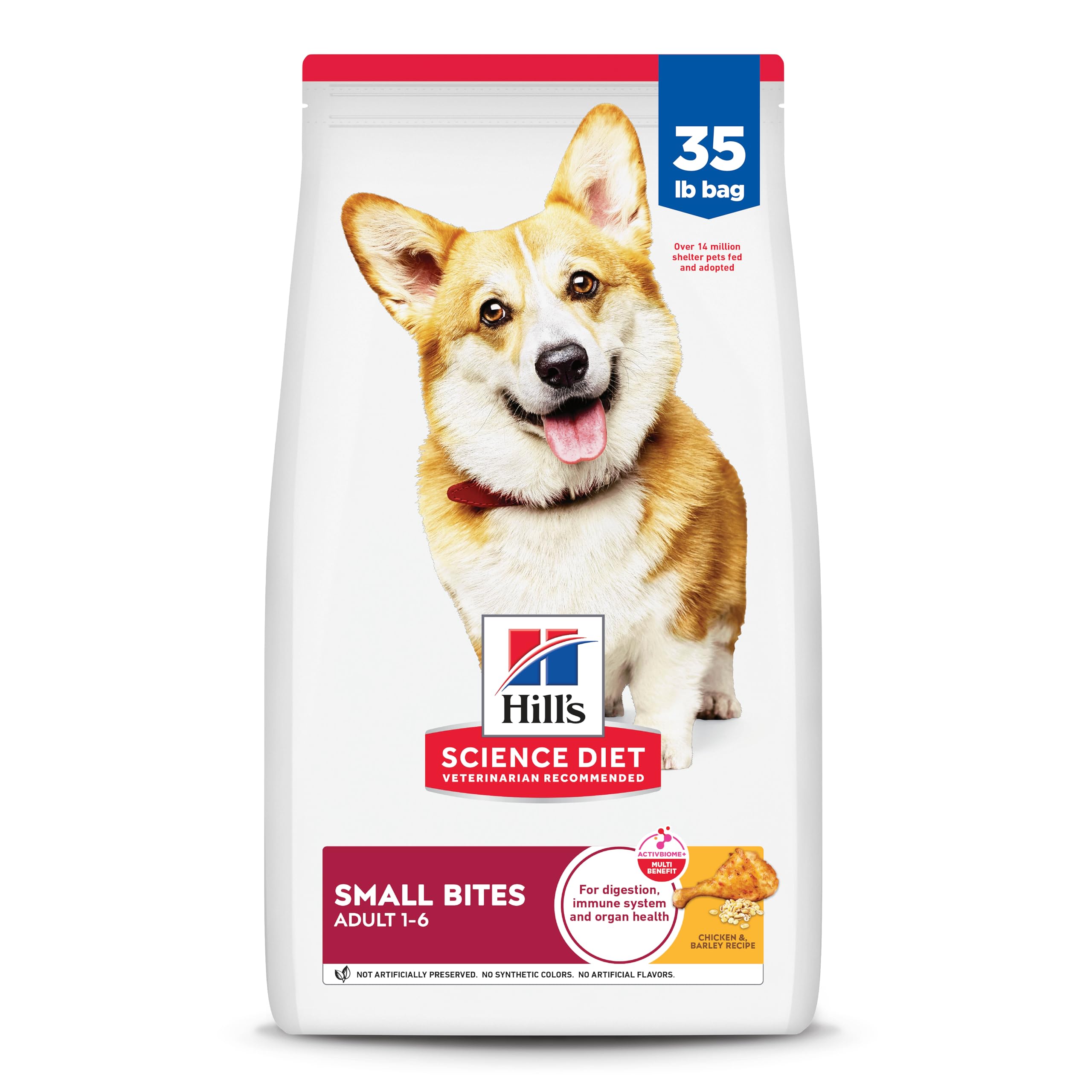Hill's Science Diet Adult 1-6 Dry Dog Food - Premium Nutrition Small Kibble with Chicken & Barley - 35 lb Bag for Healthy Adult Dogs - Perfect for Daily Feeding & Weight Management