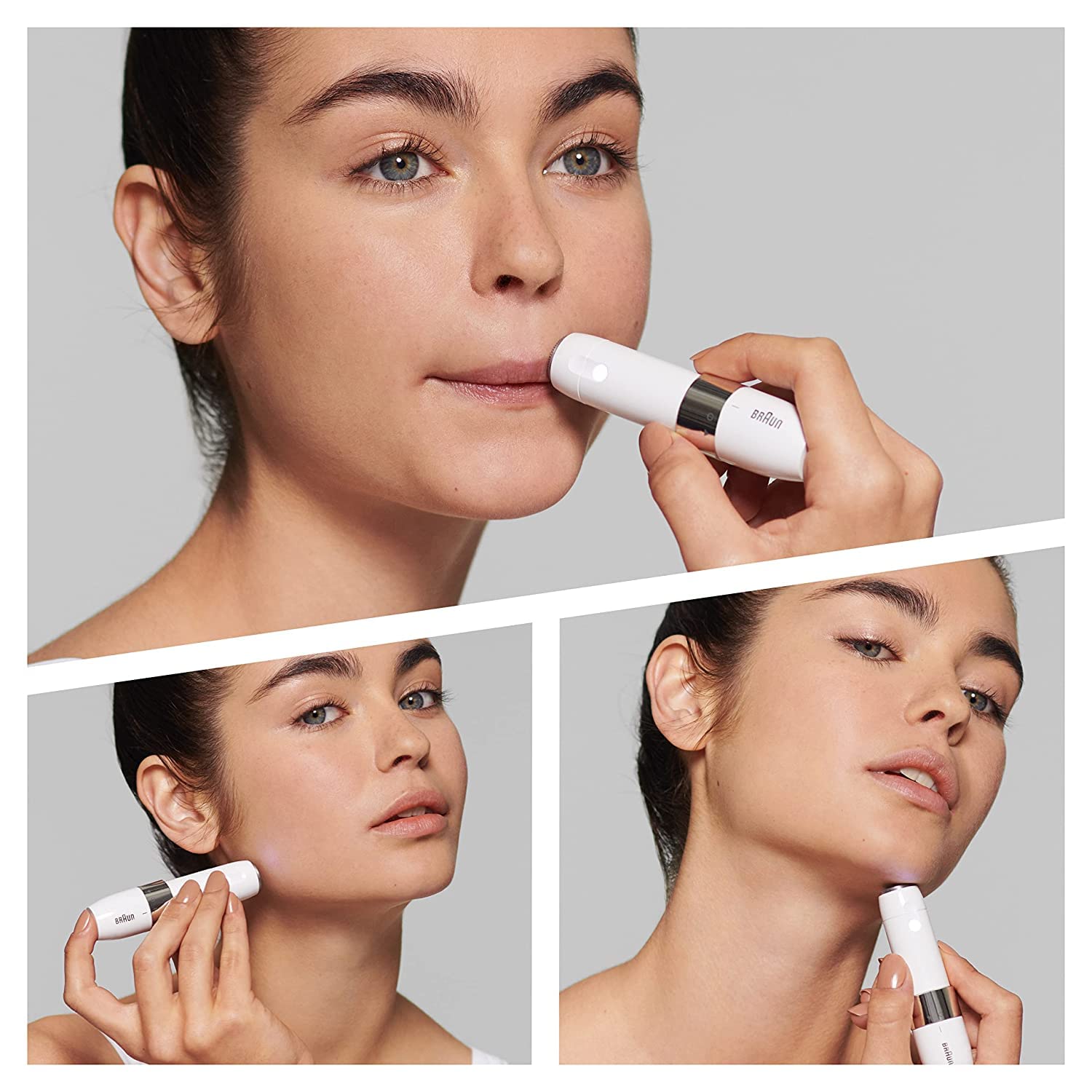 Braun Silk-épil 9 Epilator for Women - 40 Tweezers for Long-Lasting Smooth Skin, Includes Mini Facial Hair Remover - Portable Cordless Design (White, FS1000) - Perfect for Travel, Home Use & Sensitive Areas