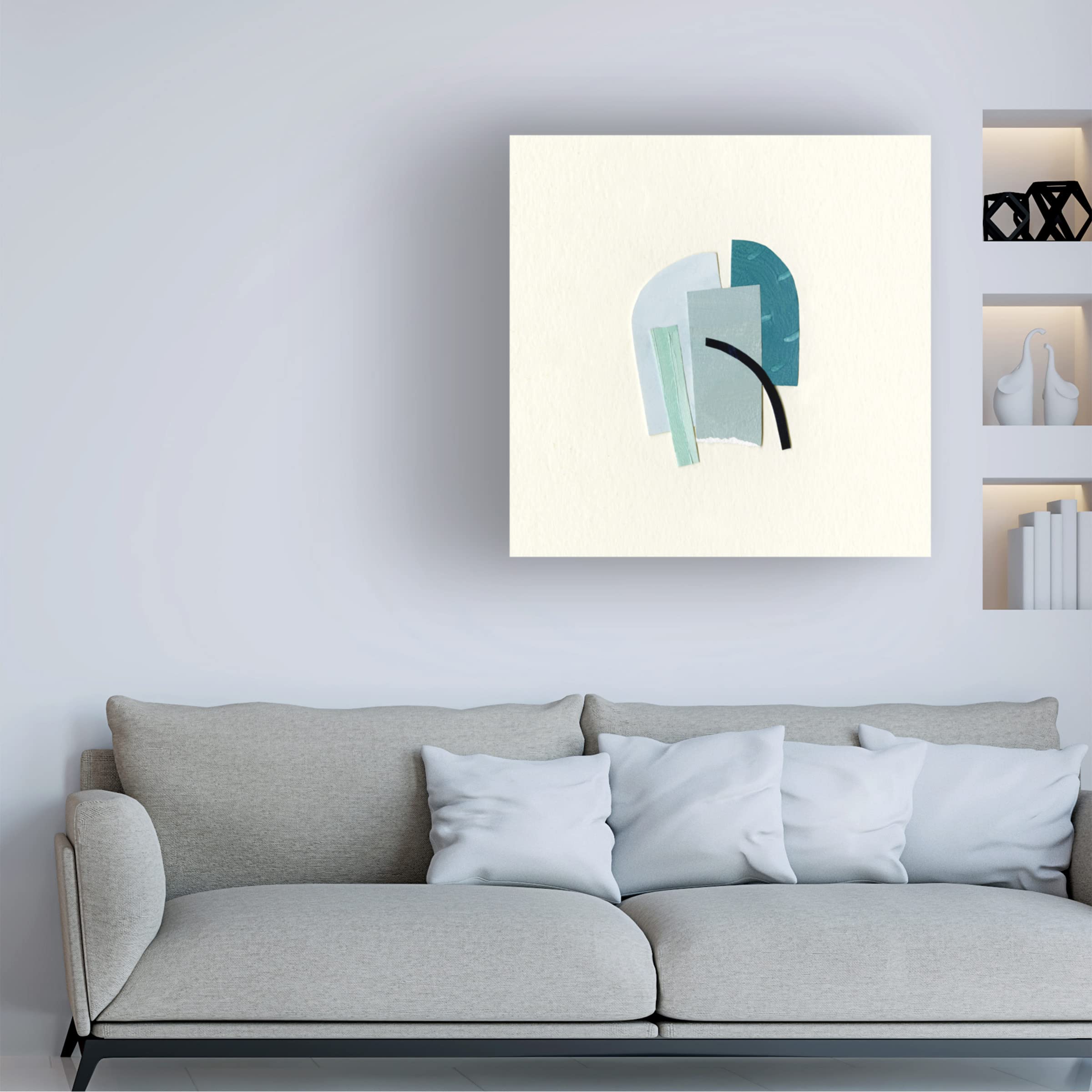 Emma Caroline 'Bits And Pieces I' Canvas Wall Art Print - Modern Abstract Painting for Living Room, Bedroom & Office Decor