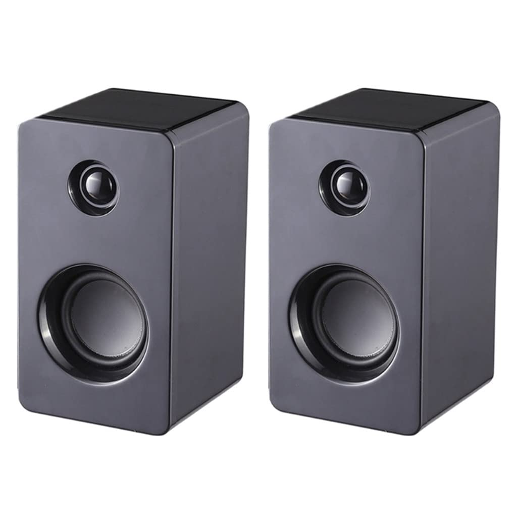 KUQIZ USB Computer Speakers for Laptop & Desktop - Stereo Sound with Enhanced Bass, Portable Mini Sound Bar for Windows PCs | Perfect for Home Office, Gaming & Music Listening