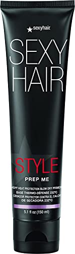 SexyHair Style Prep Me Heat Protection Blow Dry Primer - Reduces Hair Breakage by 68% | Thermal Shield for Styling & Layering | Perfect for Blowouts, Flat Ironing & Daily Heat Styling
