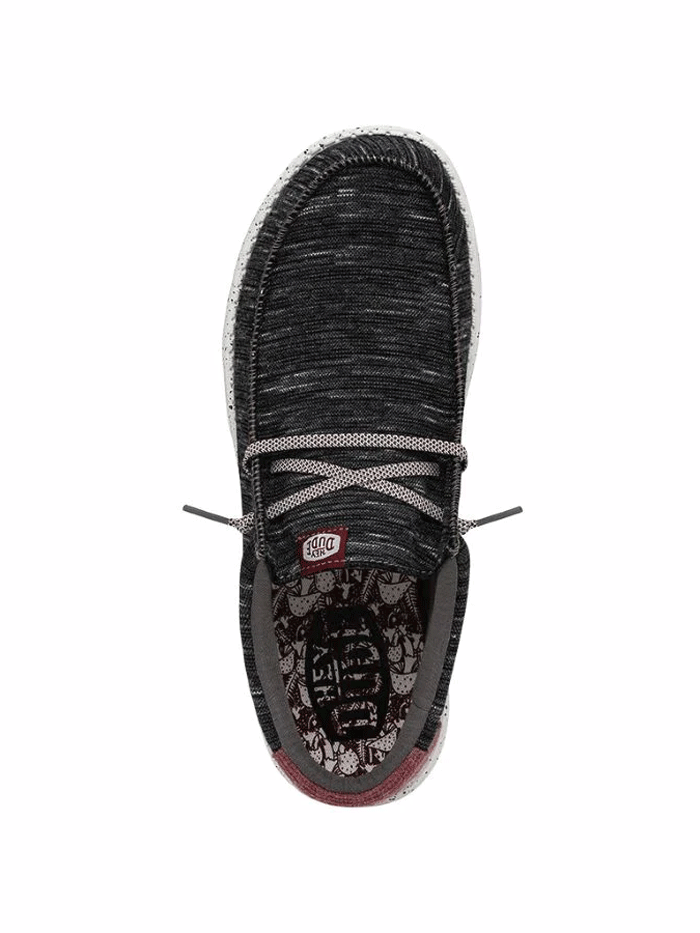 Hey Dude Men's Wally Jersey Slip-On Comfortable Shoes - Black Size 12 | Lightweight Casual Sneakers for Walking, Travel & Everyday Wear