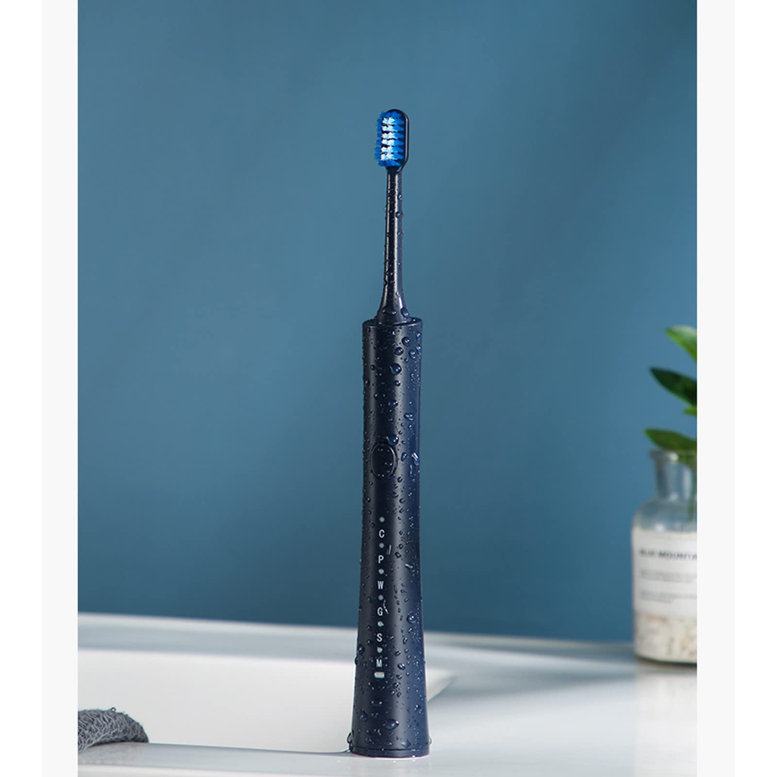 Premium Sonic Electric Toothbrush for Adults - 5 Brush Heads Included, 30-Day Battery Life (8H Charge), 5 Cleaning Modes with Smart Timer - Navy Blue | Perfect for Travel, Home & Daily Oral Care Routine