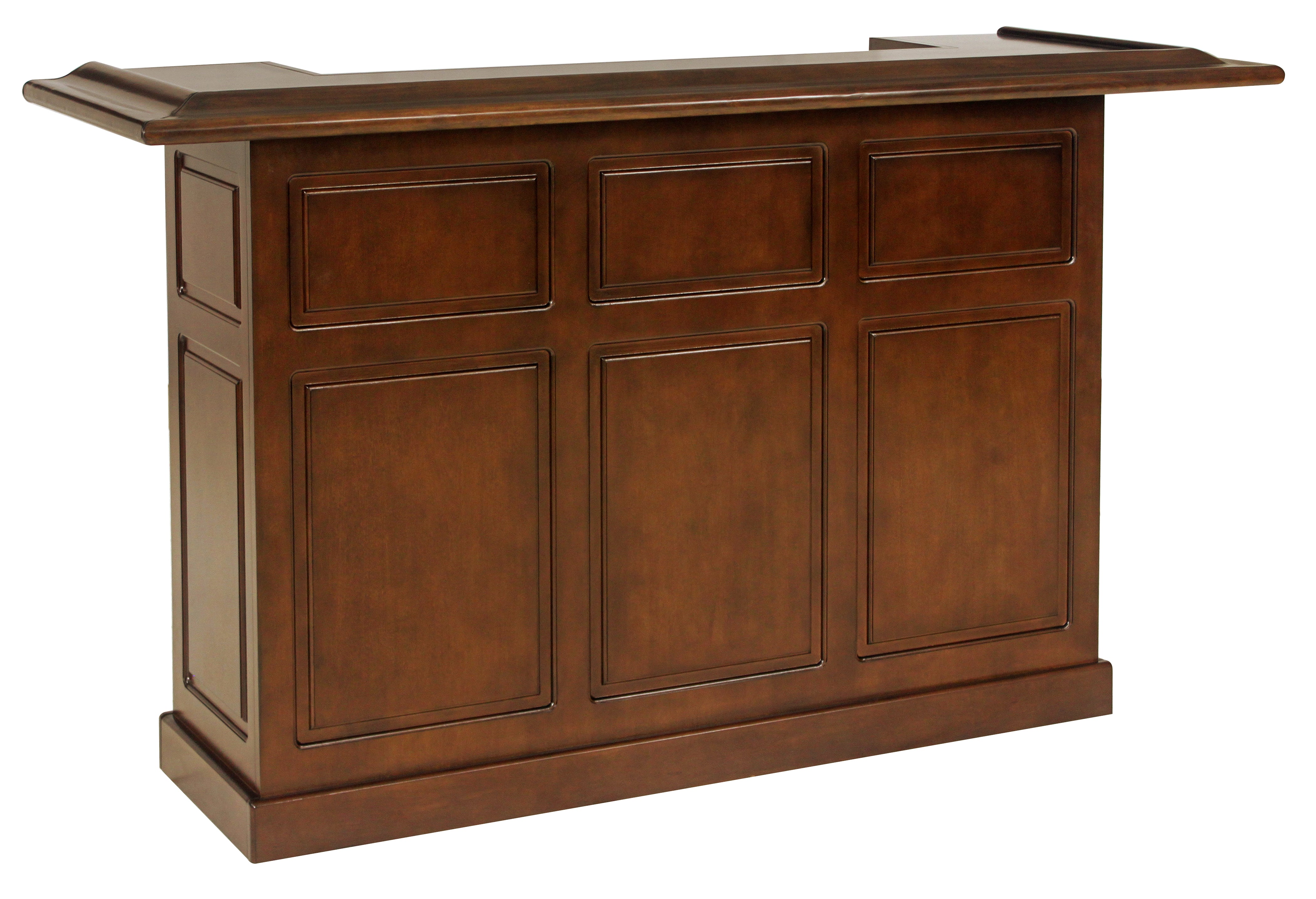 Heritage 72 Inch Wooden Bar Counter - Rustic Home Bar for Kitchen, Dining Room & Man Cave | Perfect for Entertaining, Parties & Relaxing