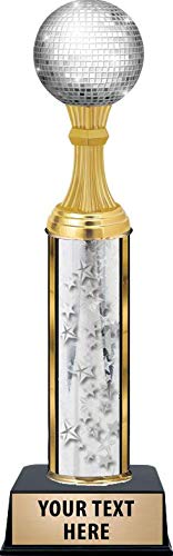 Custom Engraved Silver Disco Ball Dance Trophy - Personalized Modern Award for Dance Competitions, Performances & Studio Decor | Crown Awards