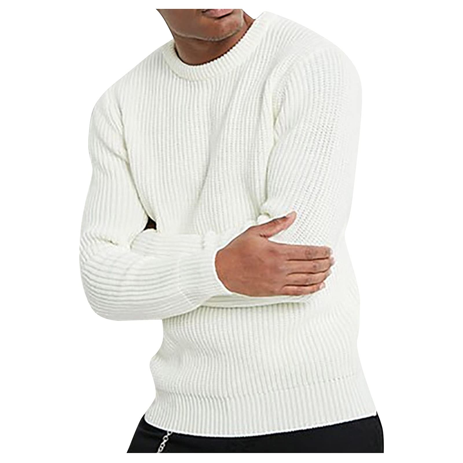 Men's Winter Pullover Sweater - Casual Knit Solid Color Turtleneck Hoodie for Autumn | Warm & Cozy Layering for Outdoor Activities