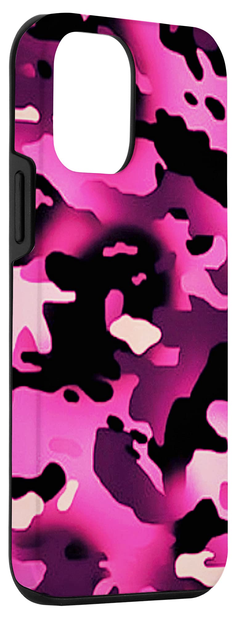 iPhone 12 mini 热粉色迷彩保护壳 | 时尚个性防摔手机壳 | 适合日常使用、户外活动、旅行携带