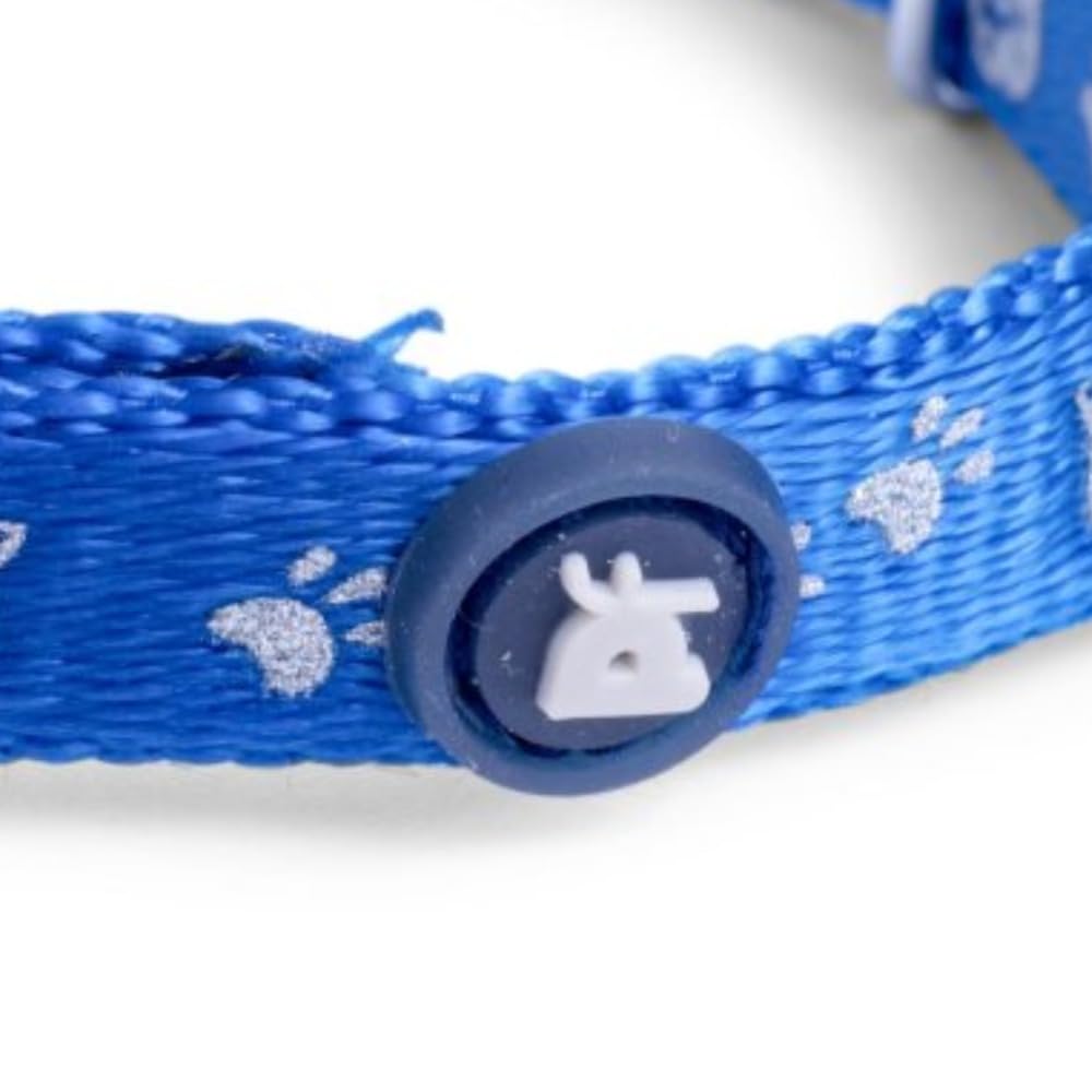 Blue Reflective Cat Collar with Safety Buckle - High Visibility Night Safety Collar for Outdoor Adventures & Evening Walks