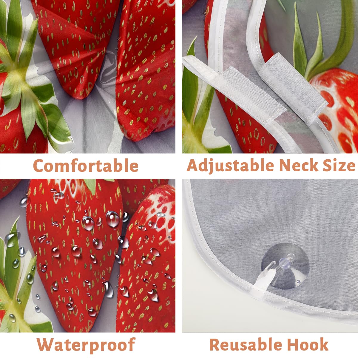 Men's Beard Shaving Bib - Waterproof Hair Dye Apron for Barbers & Stylists | Strawberry Print Barber Cape for Haircuts, Makeup & Beard Trimming | Perfect Salon & Home Grooming Accessory with Sink Protector