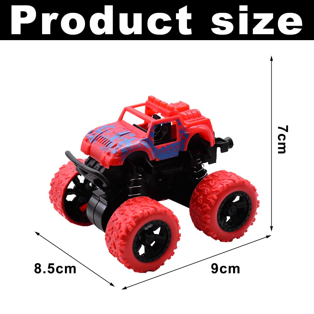Ksopsdey 4-Piece Monster Truck Toy Set - Durable Off-Road Friction Powered Vehicles with 360° Rotating Wheels - Educational Inertia Toy Cars for Kids - Perfect Holiday & Birthday Gifts for Boys & Girls (Great for Indoor Play, Outdoor Adventures & STEM Learning)
