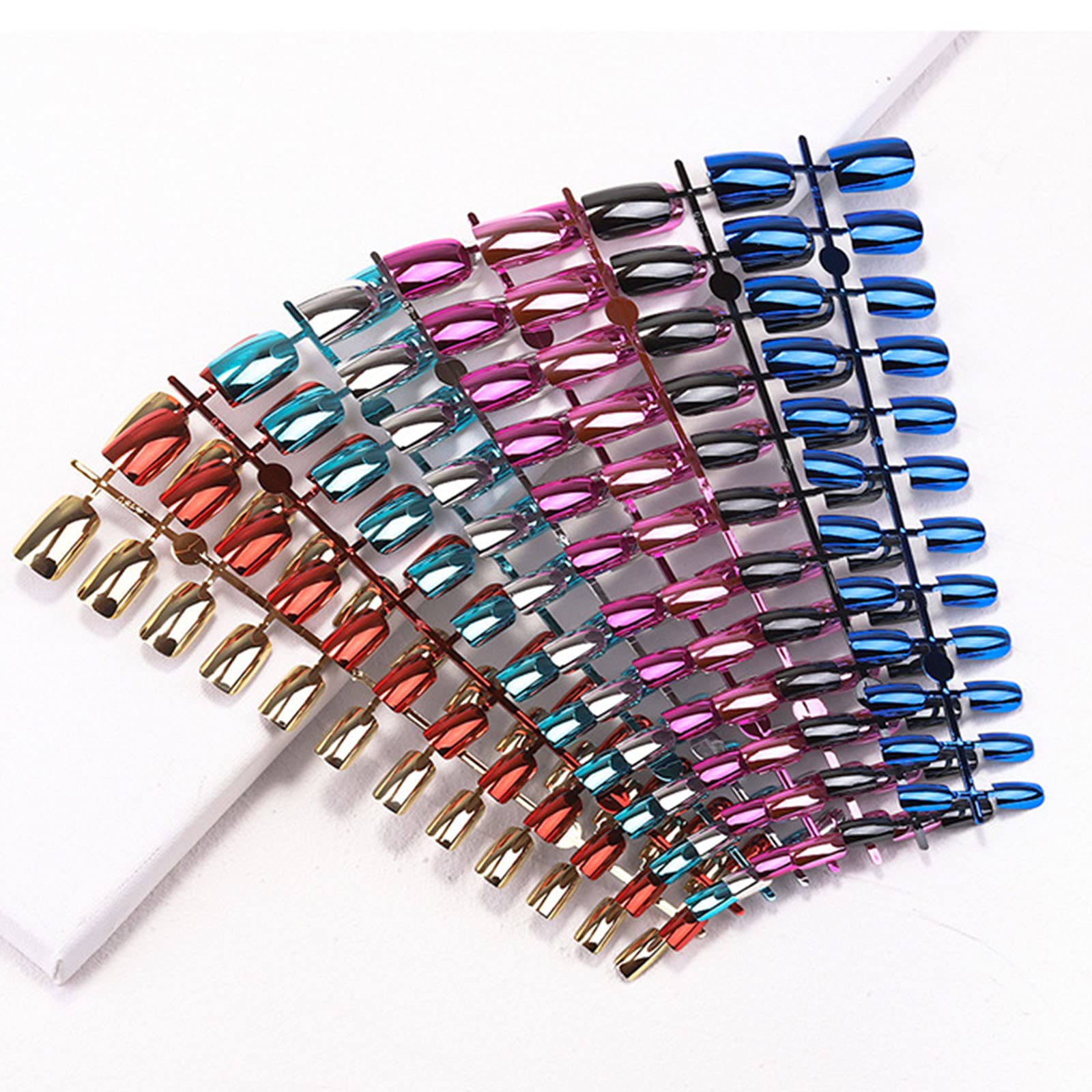 Layfuz 12 Sizes Acrylic Fake Nails Set - Full Cover Natural False Nails Tips for Nail Salon & DIY Manicure | Perfect for Nail Art, Home Use, and Professional Nail Extensions