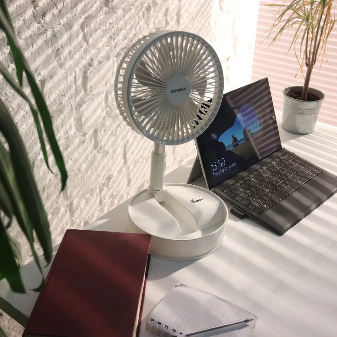 Senelux P11 Battery Operated Fan with Remote Control - Portable Cooling Fan for Home, Office, Outdoor Camping & Travel