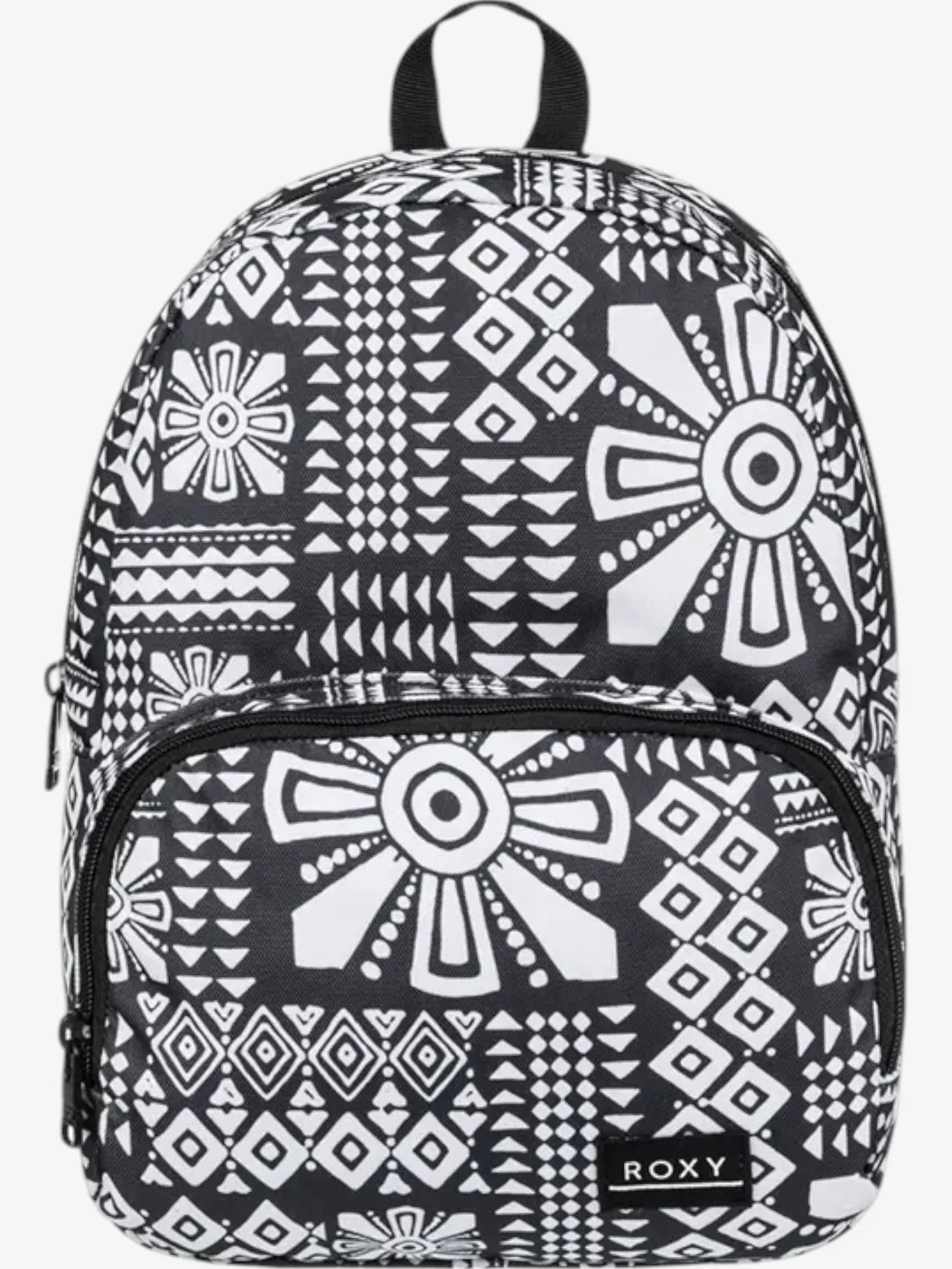 ROXY Always Core Printed Backpack - Black & White Floral Design for Women, School, Travel & Outdoor Adventures