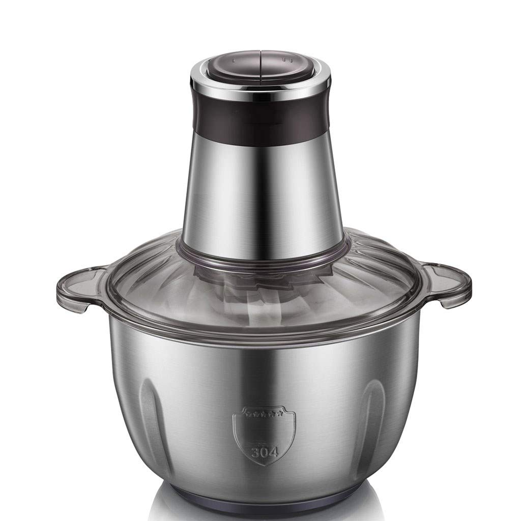 Electric Stainless Steel Food Chopper & Meat Grinder - Multi-Function Food Processor for Chopping, Grinding, Mixing - Perfect for Meal Prep, Garlic Mincing & Meat Processing