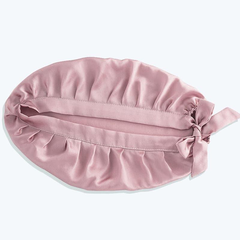 Silk Hair Care Sleep Cap with Bow Knot - Satin Bonnet for Curly, Natural & Damaged Hair - Perfect for Nighttime Hair Protection & Styling