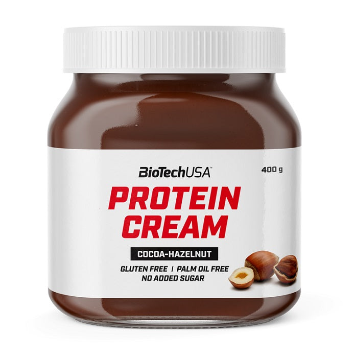 BioTechUSA Protein Cream - Cocoa Hazelnut Flavor, 400g High Protein Spread | Perfect for Post-Workout Recovery, Healthy Snacking & Baking Protein Treats