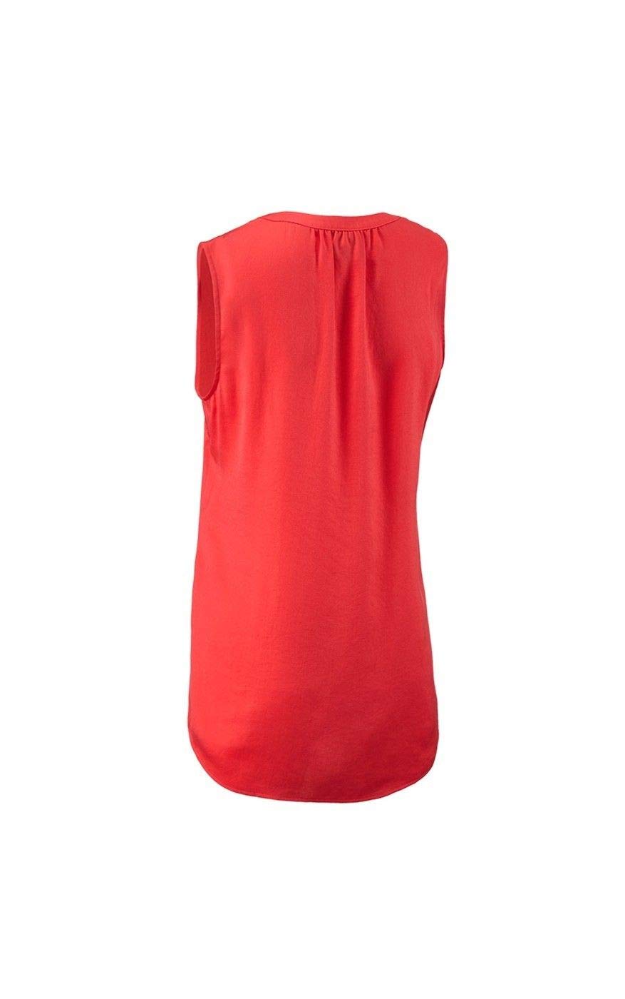 Stylish Cabi Rose Hibiscus Red Sleeveless Silky Tank Top for Women | Summer Casual Wear, Beach Outfits & Layering Essentials