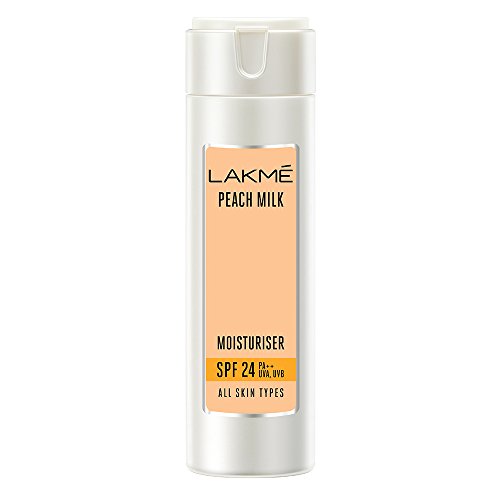 Lakmé Peach Milk Moisturizer SPF 24 PA++ Sunscreen Lotion - 120ml | Hydrating Face Cream with Sun Protection for Daily Use, Travel & Outdoor Activities
