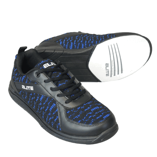 ELITE Men's Pinnacle Black/Royal Athletic Bowling Shoes - Lace-Up Comfort for League Play & Tournament Performance