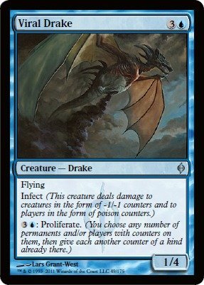 Magic: The Gathering Viral Drake Card - New Phyrexia Expansion | Collectible Trading Card Game for MTG Players & Deck Builders | Perfect for Modern & Commander Formats